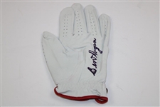 Ben Hogan Signed 'Hogan' Red & White LH Golf Glove - Size S JSA ALOA 