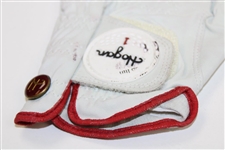 Ben Hogan Signed 'Hogan' Red & White LH Golf Glove - Size S JSA ALOA 