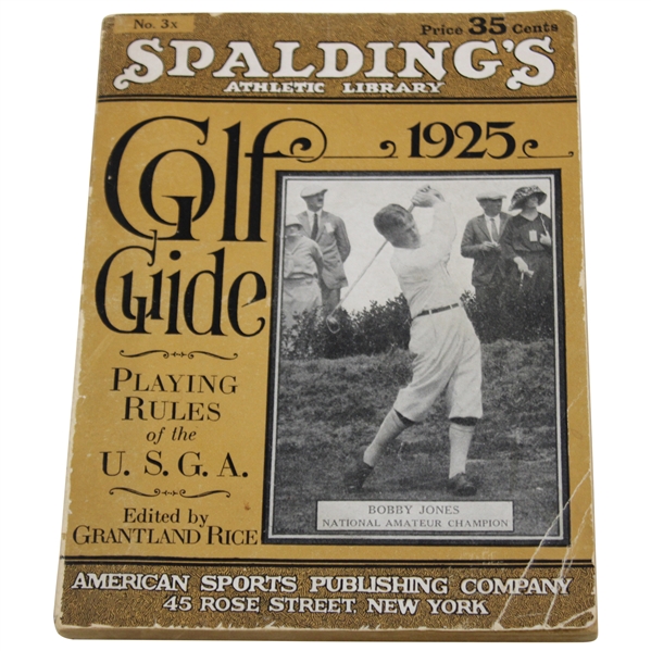 1925 Spaldings Athletic Library No. 3x Golf Guide Playing Rules of The USGA - Bobby Jones Cover