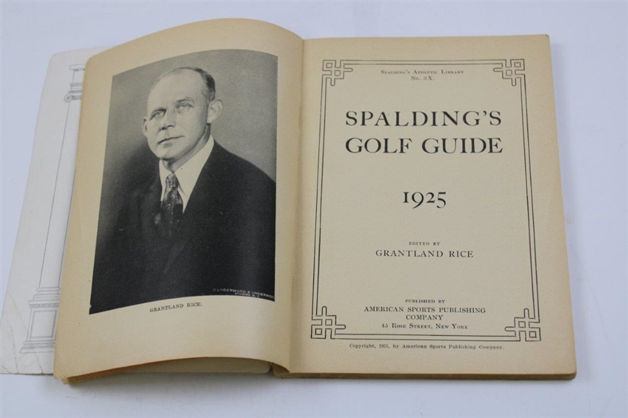 1925 Spaldings Athletic Library No. 3x Golf Guide Playing Rules of The USGA - Bobby Jones Cover