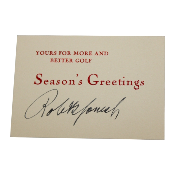 c. 1935 Bobby Jones Signed Seasons Greetings Card JSA ALOA 