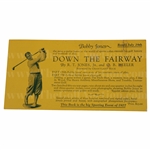 Rare Original 1927 Bobby Jones Advertising Postcard & Prospectus For Down The Fairway