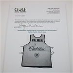 Arnold Palmer Signed Original Tournament Used Arnold Palmer Cadillac Caddie Bib JSA ALOA 