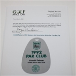 Arnold Palmer's 1992 Western Golf Association White Par Club Bag Tag