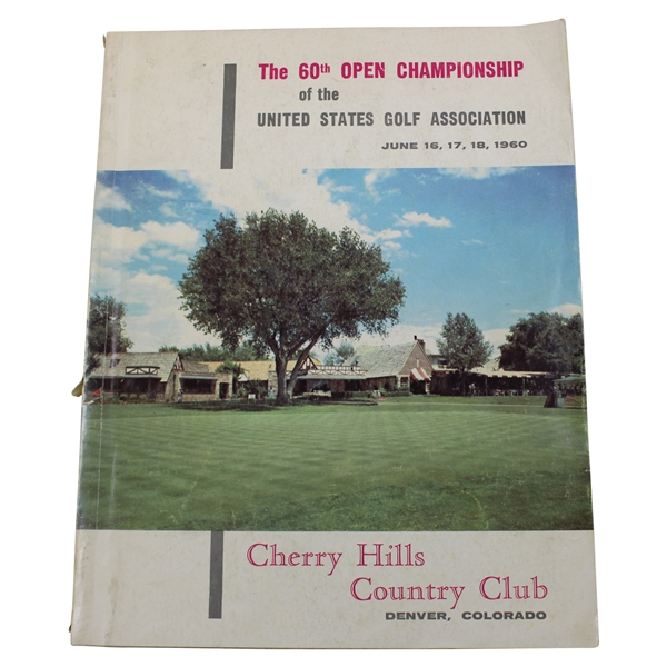 1960 US Open Championship at Cherry Hills CC Official Program - Arnold Palmer Winner