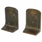 c.1910 Golfer Addressing Ball Cast Iron Bookends