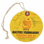 Champ Billy Casper, Palmer & others Signed 1970 Masters Wednesday Ticket #1839 JSA ALOA