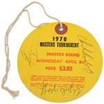 Champ Billy Casper, Palmer & others Signed 1970 Masters Wednesday Ticket #1839 JSA ALOA