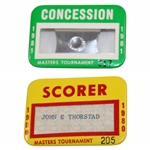 1980 & 1981 Masters Tournament Badges #205 & #317 - Scorer & Concession