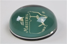 Masters Tournament Logo Glass Paperweight in Original Box