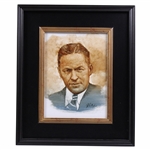 Original Bobby Jones Portrait Oil Painting By Artist Robert Fletcher - Framed