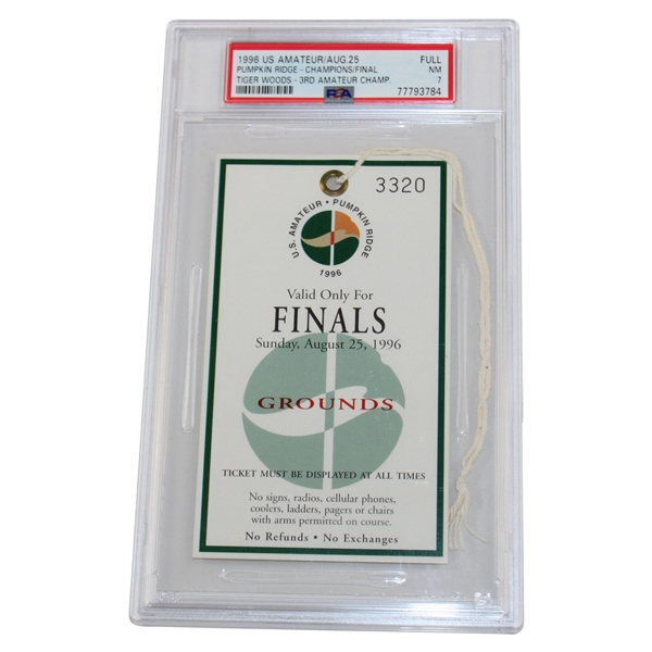 1996 US Amateur at Pumpkin Ridge Final Rd Grounds Ticket #3320 PSA NM 7 #77793784