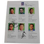 Payne Stewart, Singh & Sutton Signed Mercedes Championships Program Page JSA ALOA