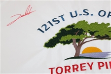 Jon Rahm Signed 2021 US Open at Torrey Pines Embroidered Flag PSA# AL67360