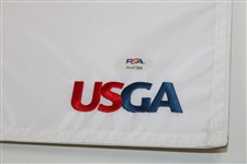 Jon Rahm Signed 2021 US Open at Torrey Pines Embroidered Flag PSA# AL67360