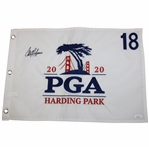 Colin Morikawa Signed 2020 PGA Championship At Harding Park Embroidered Flag JSA# WIT719914