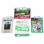 2001, 2002, 2005 & 2019 Masters Tournament SERIES Badges - Tiger Woods Victories