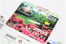 2001, 2002, 2005 & 2019 Masters Tournament SERIES Badges - Tiger Woods Victories