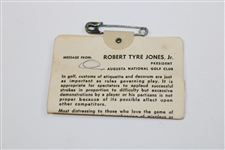 1970 Masters Tournament SERIES Badge #6961 - Billy Casper Win
