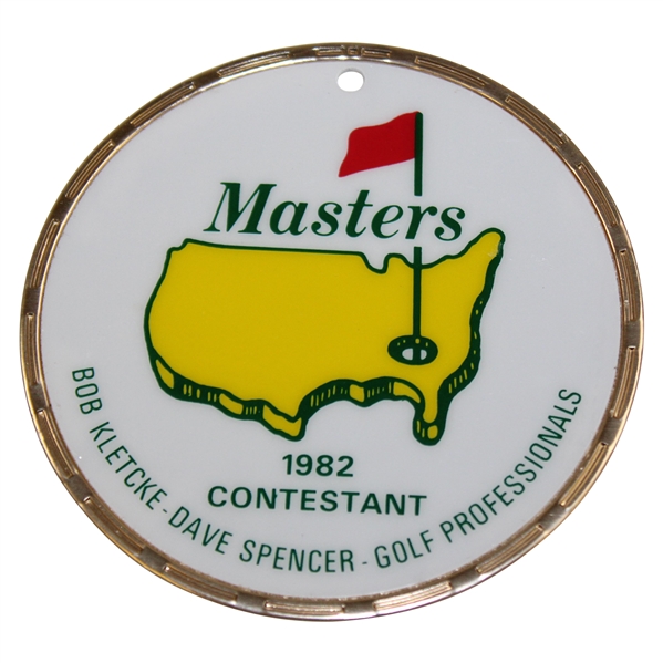 1982 Masters Tournament Contestant Metal Bag Tag