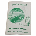 1963 Masters Week April in Augusta April 1-7, 1963 Booklet