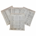 Complete 1964 Masters Thursday, Friday, Saturday & Sunday Pairing Sheets - Arnold Palmer Winner