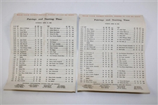 Complete 1964 Masters Thursday, Friday, Saturday & Sunday Pairing Sheets - Arnold Palmer Winner