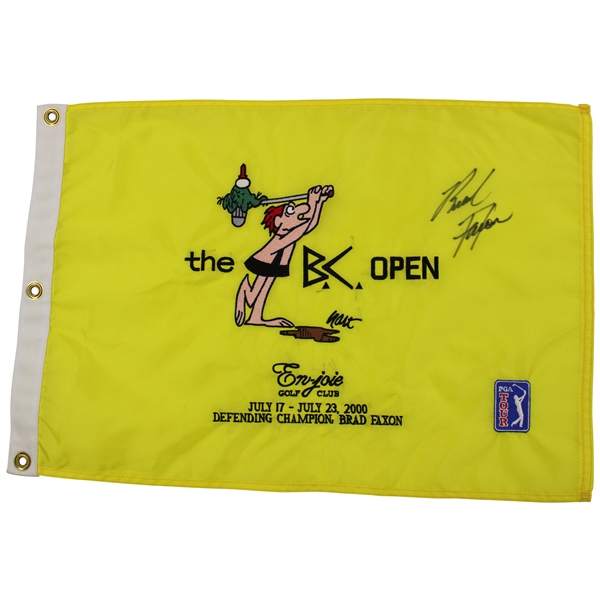 Defending BC Open Champion Brad Faxon Signed 2000 Embroidered Flag JSA ALOA