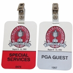 Two (2) 1993 PGA Championship at Inverness Club PGA Guest & Special Services Badges