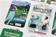 Eight (8) The Memorial Tournament Badges - 1994, 1996, 1999, 2000(x2), 2001(x2) & 2002