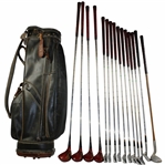 Walter Hagens Personal Used Irons, Woods & Putter in Full Size Bag w/Bag Tags