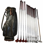 Walter Hagen's Personal Used Irons, Woods & Putter in Full Size Bag w/Bag Tags