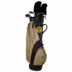 Joe Dimaggio's Personal Used Irons, Woods & Putter in Full Size Bag w/Bag Tag