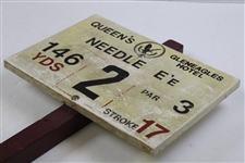 Early Gleneagles Hotel Queen's Needle E'E 2nd Hole 146yds Par 3 Hole Sign - Vintage