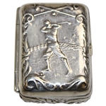 Sterling Silver Backswing Male Golfer Match Safe - Modern Reproduction 