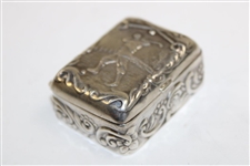 Sterling Silver Backswing Male Golfer Match Safe - Modern Reproduction 
