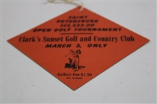 1946 Saint Petersburg $13,333.00 Open Final Rnd. Colorful Ticket - Ben Hogan's 24th PGA Tour Win!