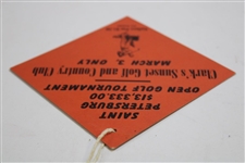1946 Saint Petersburg $13,333.00 Open Final Rnd. Colorful Ticket - Ben Hogan's 24th PGA Tour Win!