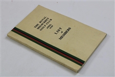 The Royal Mid-Surrey Golf Club List Of Members April, 1939 From J. H. Taylor Estate