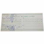 1959 Official Masters Scorecard Filled Out By Sports Writer Who Was Following Sam Snead & Ben Hogan