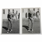 Two (2) Press Photos Of A Sequence Of Ben Hogan Putting At Riviera Both Stamped Alex Morrison On Reverse