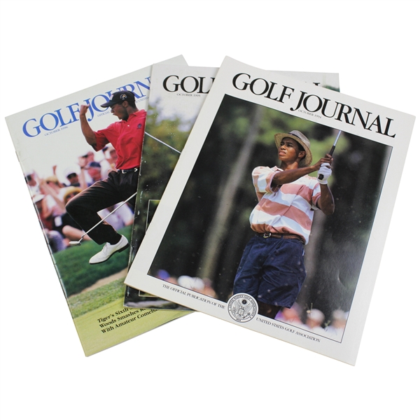 Three (3) Golf Journals With Tiger Woods US Amateur Wins On The Cover Of Each 94-95-96