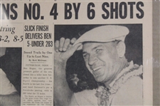 Des Moines Sunday Register Sports Dated June 14, 1953 Headline Hogan Wins No. 4 By 6 Shots (U.S. Open)