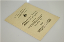 1936 Historic Mixed 4-Ball Foursome Matches & Competition Program - Leeds Castle - Rare