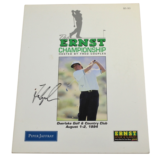 Fred Couples Signed 1994 The Ernst Championship at Overlake G&CC Program JSA ALOA