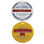 1961 & 1972 US Women's Amateur Championship Bag tags - Doris Phillips
