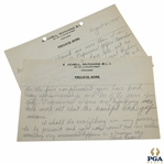 Chick Evans Signed 1935 Handwritten Letter to George on Mitchell, Hutchins & Co Letterhead 8/21 JSA ALOA