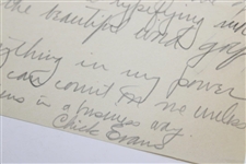 Chick Evans Signed 1935 Handwritten Letter to George on Mitchell, Hutchins & Co Letterhead 8/21 JSA ALOA