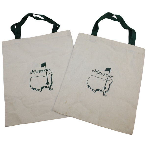 Two (2) The Masters Tournament Logo Canvas Long Carry Bags