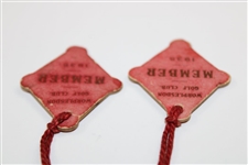 Two (2) 1935 Worplesdon Golf Club Member Badges with Original Strings